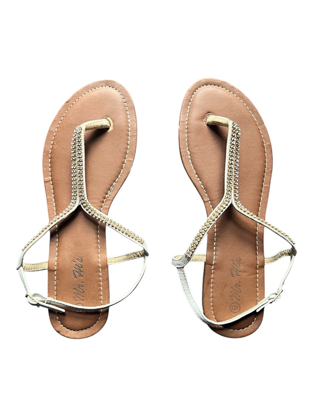 Metallic Gold T-Strap Women's Sandals